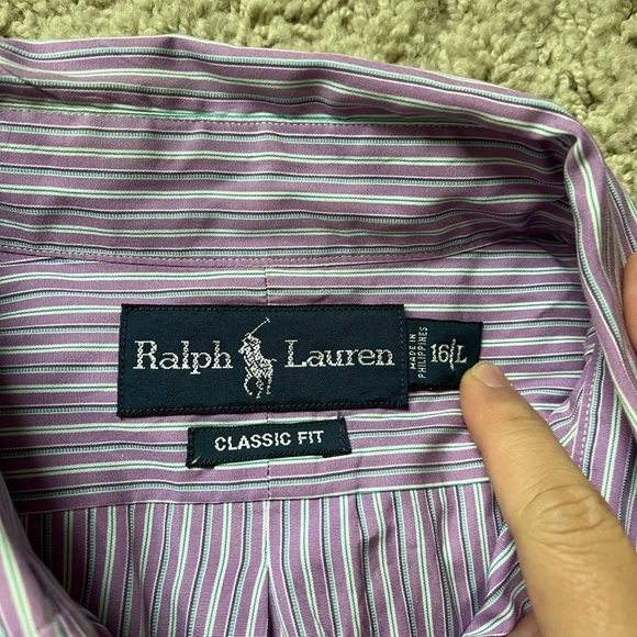 Ralph Lauren Shirt Men Size L Large Classic Fit Purple Checkered Multicolor LOT. - Picture 6 of 7